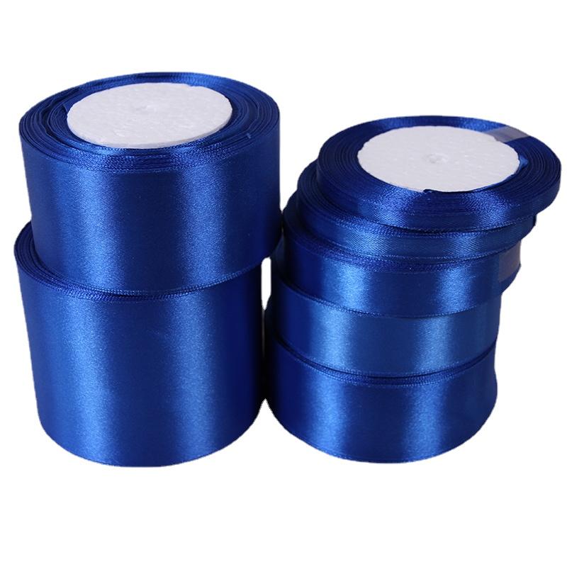 Royal Blue Satin Ribbon 25Yards 6mm-50mm Packing Material DIY Bow Craft Wedding Party Decor Gift Wrapping Scrapbooking Supplies
