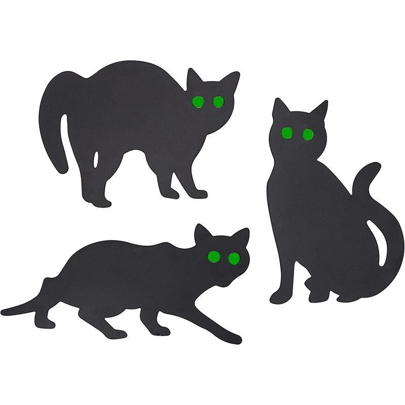 3 stücke Simulation Schwarze Katze Dekoration Zeichen Halloween Thema Karte Outdoor Garten Yard Decor Requisiten
