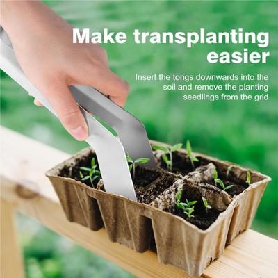 Planttransplanteringspincett Rostfritt Stål Trädgårdsredskap Planttransplanteringspincett Plantborttagnings- och Transplanteringspincett för Rotminskning