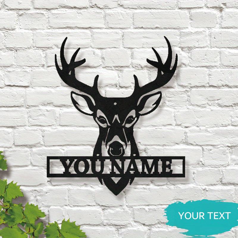 

Custom Elk Head Metal Wall Sign Wedding Home Decor Personalized Name Art