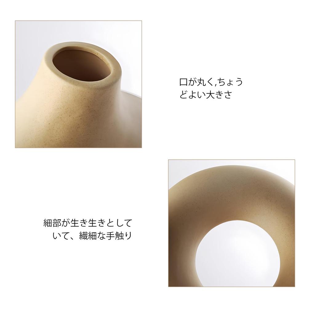 Nricrlus Ceramic Flower Vase, Nordic Simple Ring-Shaped, Modern, Single Flower Vase, Art Planter, Modern Stylish Flower Base, Decorative, Ikebana,