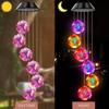 Solar Powered Wind Chime Lights Colorful Ambient Hanging Lights Whirlwind Balls Wind Chimes Courtyard Gardens Party Decorations