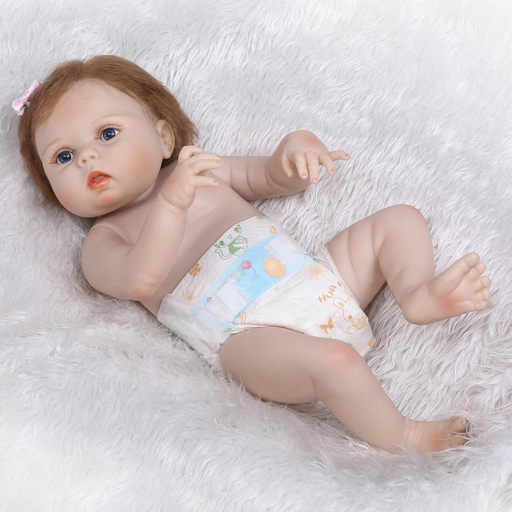 NPK 55 cm Reborn Baby Batole Dívka Princezna Panenka Živá velmi měkká celotělová silikonová hračka do vany