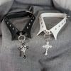 Original Y2K Gothic Lolita Cross Choker, Designer Alt Culture Neck Collar Necklace