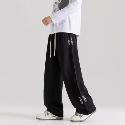 Autumn New Casual Pants Men's Trend Fat Plus Size Loose Fat Straight Sweatpants