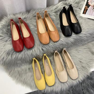 Soft Bottom Elastic Band Ballet Flats Women Square Toe Moccasins Casual Design Spring Summer Single Leather Shoes Woman Loafers