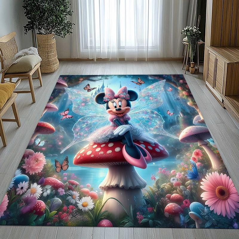 Cartoon Mickey Minnie Mouse Donald Duck Living Room Non-Slip Area Rug Soft Carpet for Bedroom Playroom Sofa,Home Decor Doormat