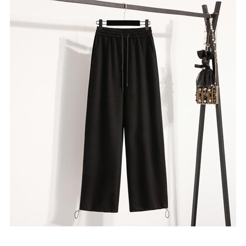 DIMANAF Plus Size Women Long Pants Loose Basic Casual Pants Elastic Waist Cotton Fashion Lady Autumn 2025