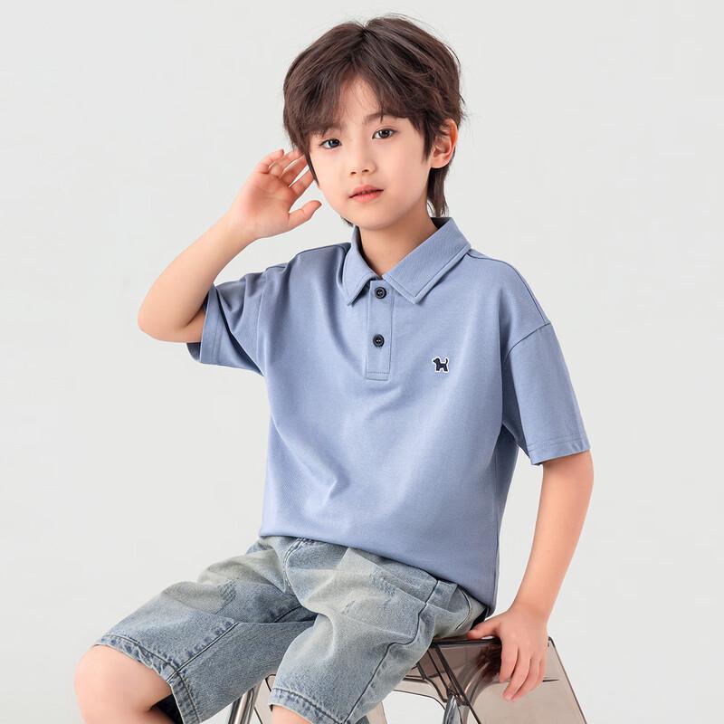 Boys' Summer Dog Embroidery Polo Shirt
