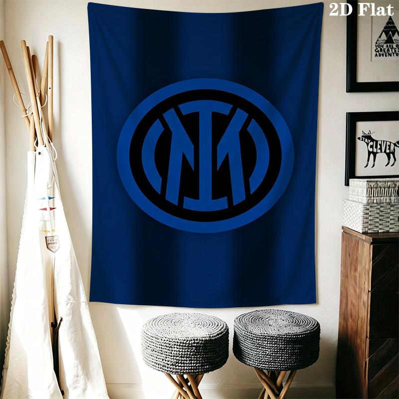 Inter Milan Logo Wallpaper Threepiece Set 1 Duvet Cover 2 Pillowcase Without Core Soft And Comfortable Duvet Cover And Pillowcase