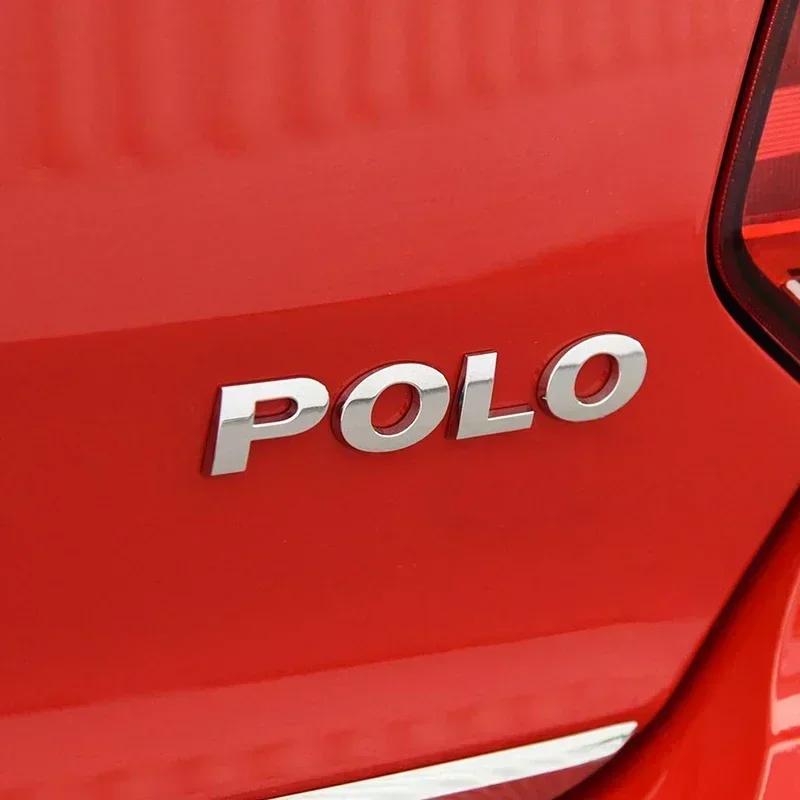 1 Stück 3D ABS POLO Auto Buchstaben Emblem Hinten Kofferraum Aufkleber Abzeichen Aufkleber Styling Auto Zubehör Für Volkswagen VW POLO