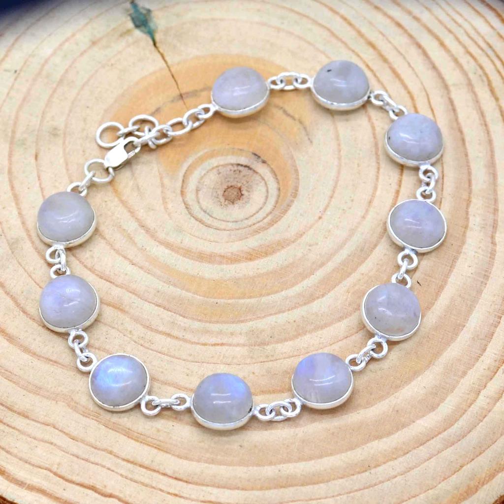 Mondstein-Armband aus 925er-Sterlingsilber, Juni-Geburtsstein-Armband, Geschenk für ihre Mutter, Jahrestagsgeschenk