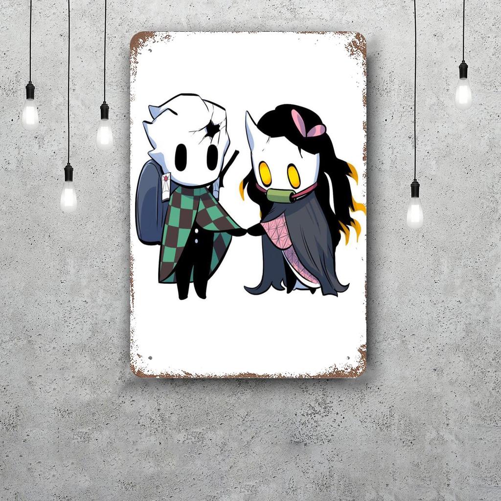 Hollow Knight Decor Poster Vintage Tin Sign Metal Sign Decorative Plaque for Pub Bar Man Cave Club Wall Decoration