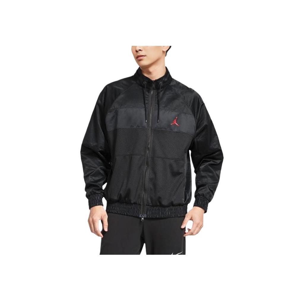 Jordan Stand Collar Logo Casual Woven Sports Jacket Men Jackets Black AV1303-011