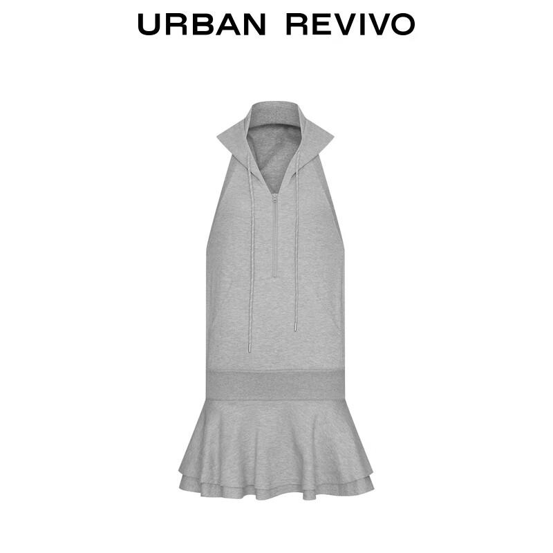 UR 2025 Women's Casual Hooded Drawstring Backless A-Line Dress