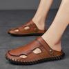 Men's Sandals 2024 Summer Male Beach Genuine Leather Shoes New Casual Flip Flops Slippers for Men Leisure Fashion Sandal Man