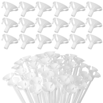 50Pcs Balloon Holder Sticks with Cups Plastic Balloon Stick Holders for Birthday Wedding Party Christmas Valentine's Day