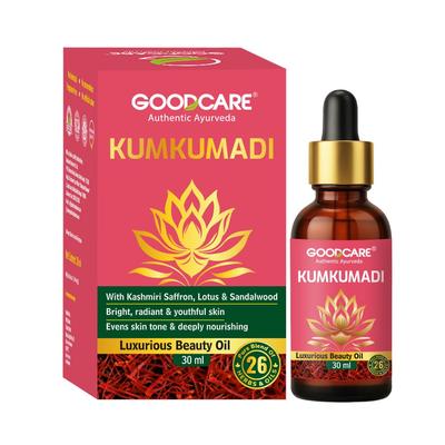 Goodcare Kumkumadi Face Beauty Oil 30ml | With Saffron, Lotus & Sandalwood | Brightens Skin, Evens Tone, Reduces Pigmentation & Spots