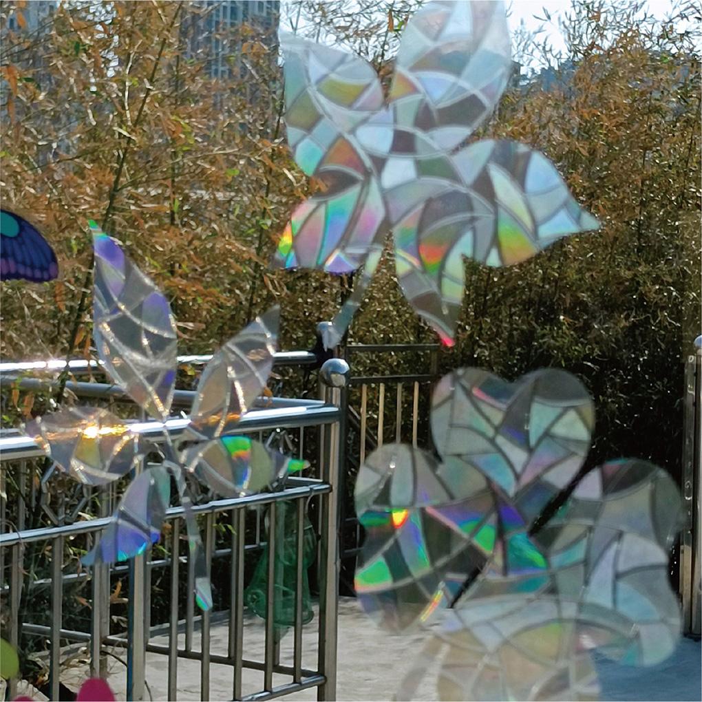 Pack of 3 Window Film Stained Leaf Reusable Rainbow Glass Cling Removable Decoration Stickers Indoor Decals Office Decor