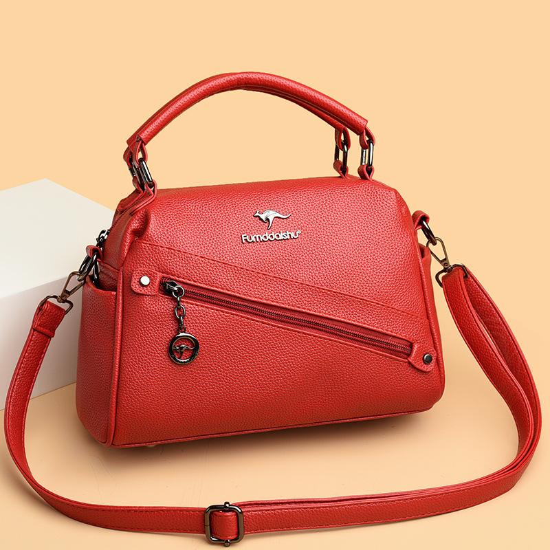 Women's solid color new bag, free premium practical shoulder bag, messenger bag, multi-compartment portable women's bag
