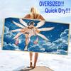 Angewomon Print Beach Towel, Large Soft Quick Dry Towel for Beach Camping Swimming