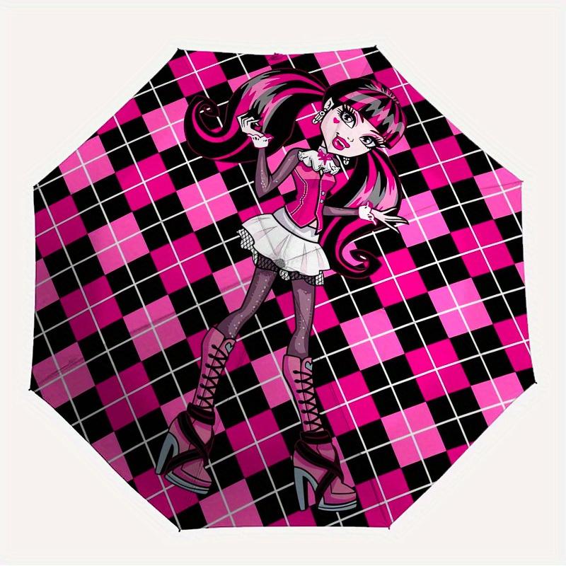 1pc Monster High, Gothic Fashion Themed High-quality Umbrella,Automatic Opening and Closing Umbrella,Multi-functional Umbrella G0811211