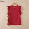 ZANZEA Canotte senza maniche casual da donna con scollo tondo tinta unita