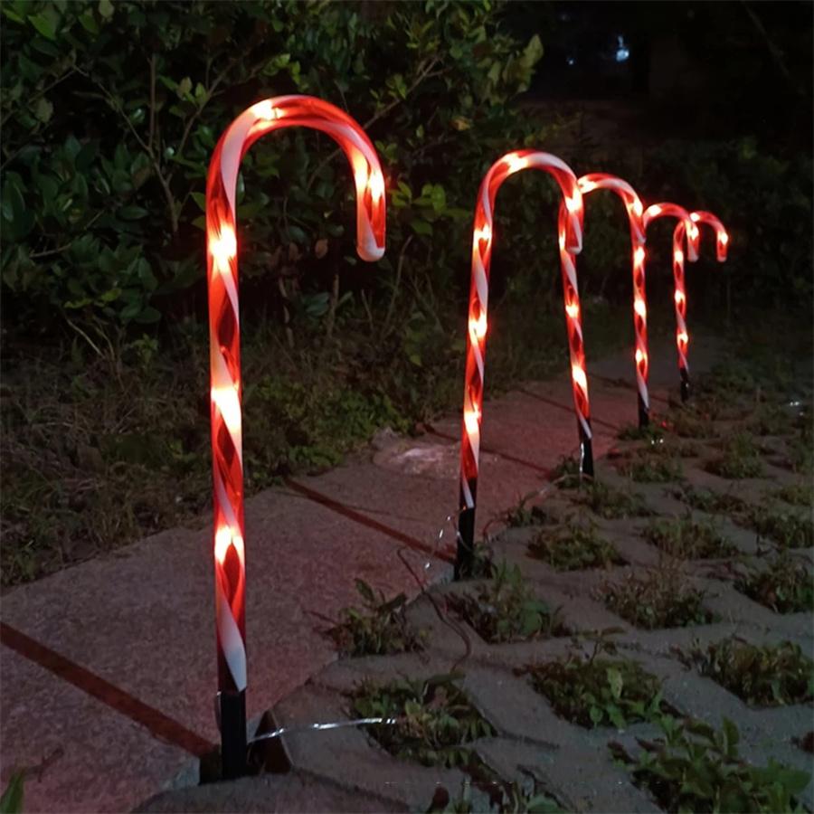 Solar Candy Cane Walkway Light Christmas Decoration