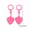 2Pcs Cute Candy Color Heart Keychain Korean Simple Love Keyring Bag Pendant Hanging Decoration Car Key Holder Couple Gifts