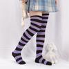 Sexy Long Over Knee Thigh Highs Socks Black White Striped Women Ladies Lolita Anime Cotton Warm Stocking