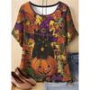 Fashion Women's Crew Neck Short Sleeve 3D Casual Color Printing Casual Short Sleeve Crew Neck T-Shirt