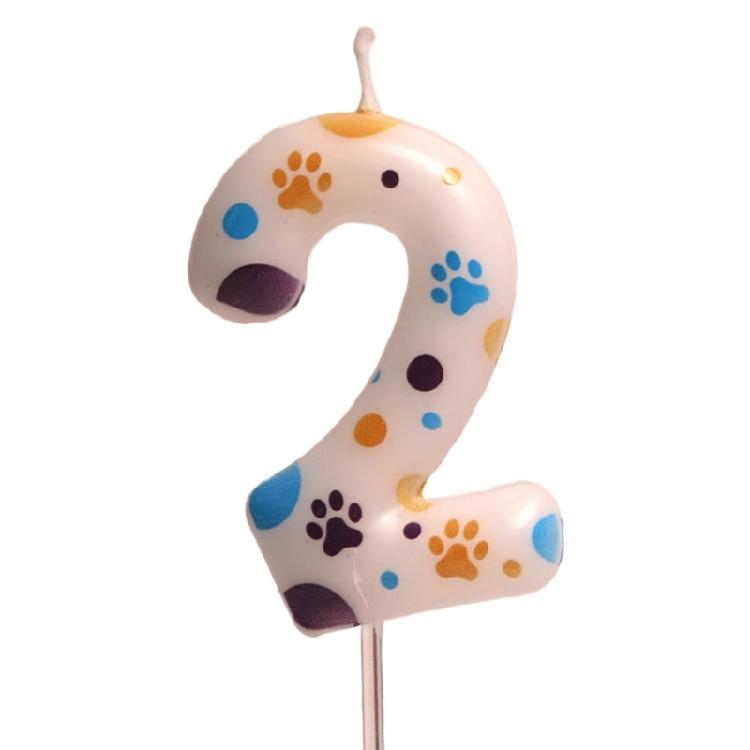 Hundtassar Tema Födelsedagsljus Siffra 0 till 9 Tassar Tårtdekorationer Tassavtryck Födelsedagskalasartiklar