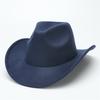European and American suede warped edge western cowboy hat men and women outdoor curled brim ethnic style top hat felt hat
