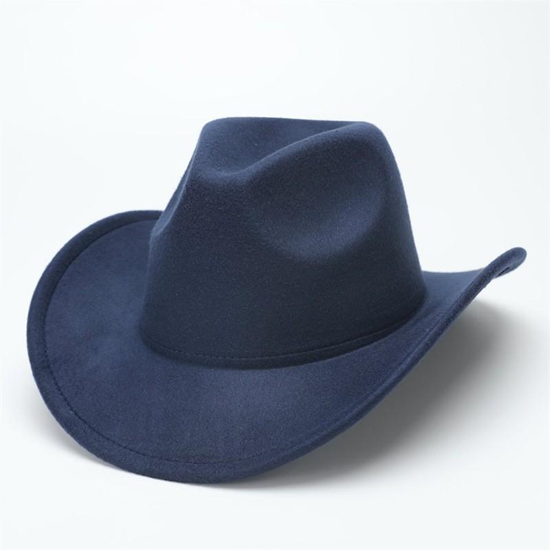European and American suede warped edge western cowboy hat men and women outdoor curled brim ethnic style top hat felt hat