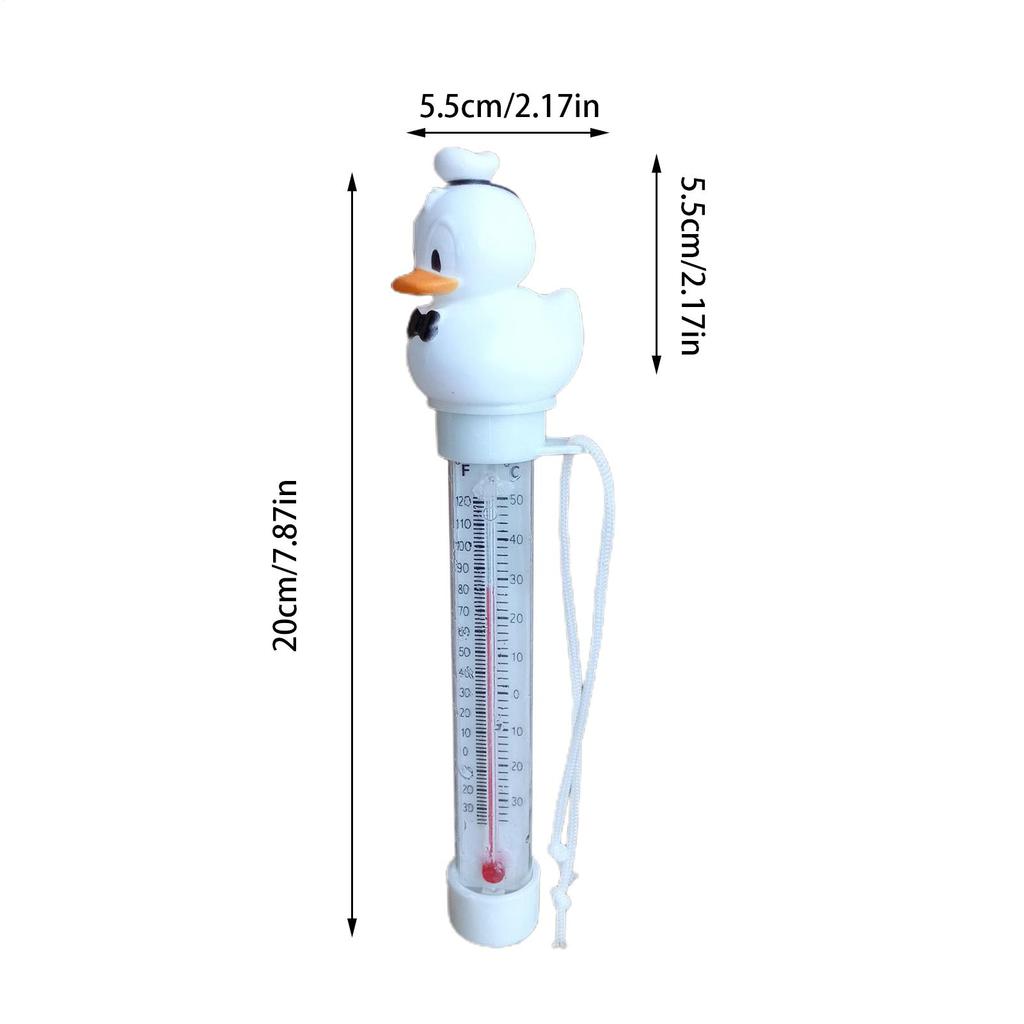 Teploměr do bazénu Plovoucí kachnička Měřič teploty vody Snadno čitelný Plovoucí měřicí zařízení s provázkem Pro bazén