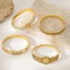 Hot-selling Retro Pattern Hollow Bracelet Light Luxury Starfish Flower Head Stainless Steel Bracelet Women Do Not Fade