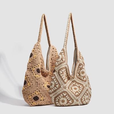 Modieuze Strandtas met Grote Capaciteit, Kleine en Frisse Stijl, Enkele Schouder Tote Bag