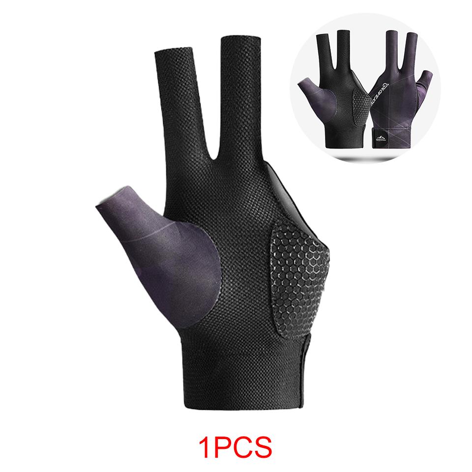 

Durable And Safe 1Pcs High-Elasticity Billiards Gloves Elastic Compression Silicone Anti-Slip Show Three Fingers Netted Palm Gloves Unisex