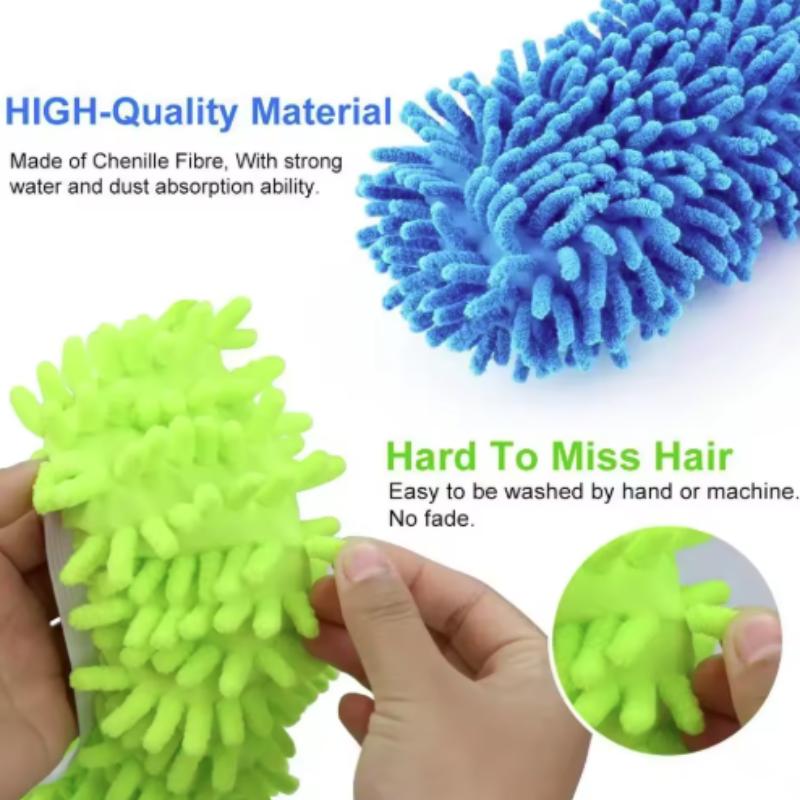 2pcs Multifunction Floor Dust Cleaning Slippers Shoes Cloth Lazy Mopping Shoes Home Floor Washable Cleaning Microfiber Cloth