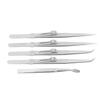 5PCS Tweezers Set Stainless Steel Anti Static Curved Straight Flat Tweezer Set for Electronics
