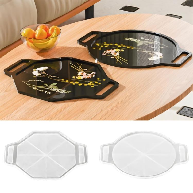 Molde Flexível DIY para Joias com Design Oval ou Octogonal Molde para Servir Doces para Fácil Desmoldagem e Fundição Criativa com Resina