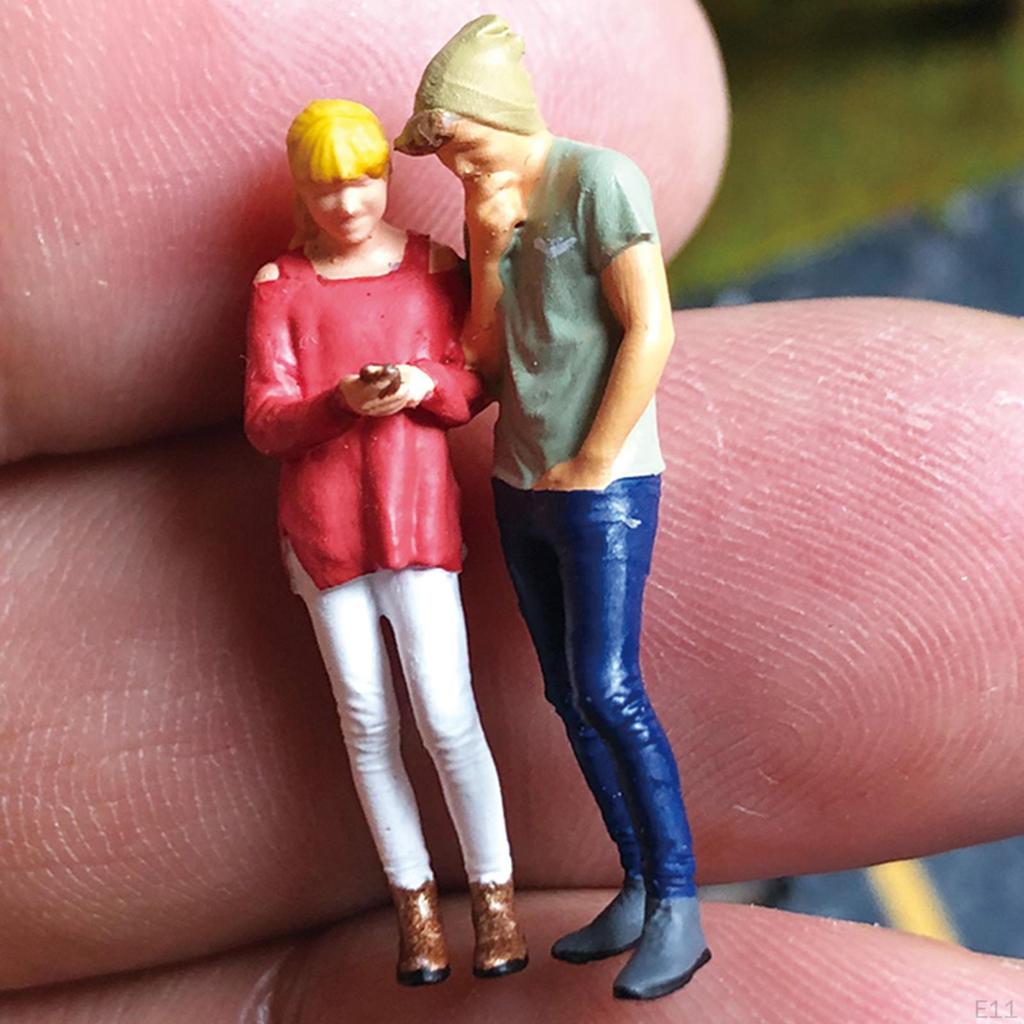 1/64 Hand Painted Characters Miniature Tiny Couple PVC Building Table Layout Diorama Children Toy