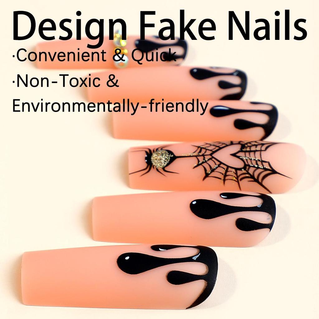 Wearable Spider Rhinestone Halloween Nail Art Patches