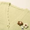 Spring and Autumn Fashionable Small Flower Short Knitted Vest Women's Sweater Vest