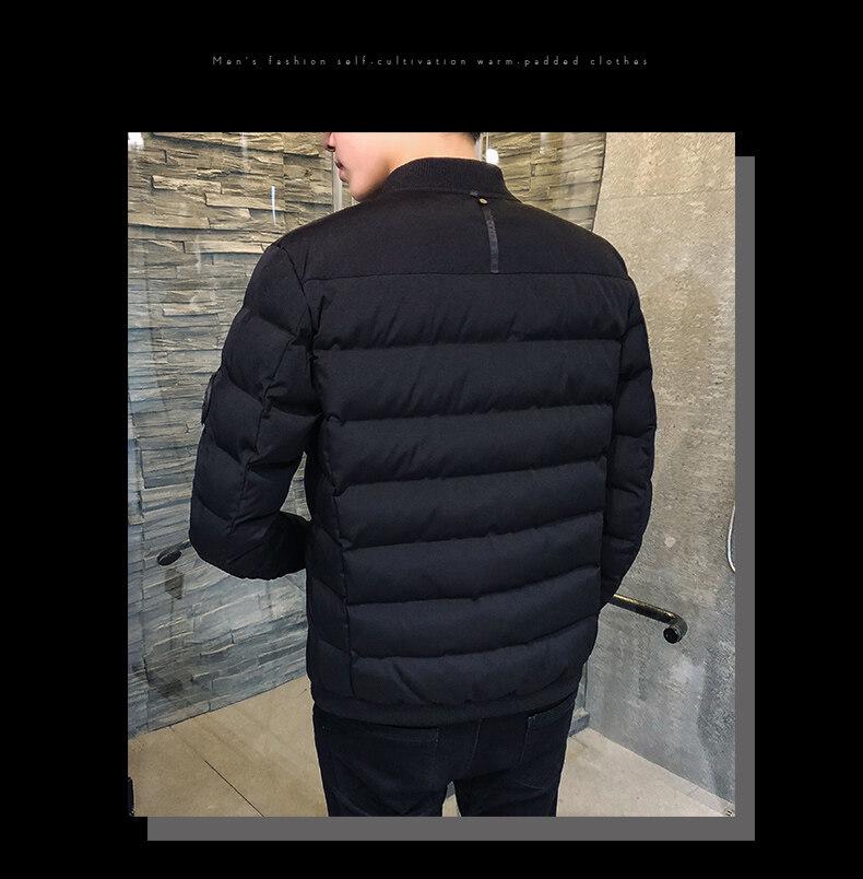 Men's Trendy Winter Short Down Jacket - Warm, Thick Baseball Collar Coat
