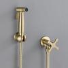 Brushed Gold Stainless Steel Toilet Bidet Faucet Set Wall-mounted Bathroom Bidet Sprayer Set Sprayer  Gun Shower Self Cleaning
