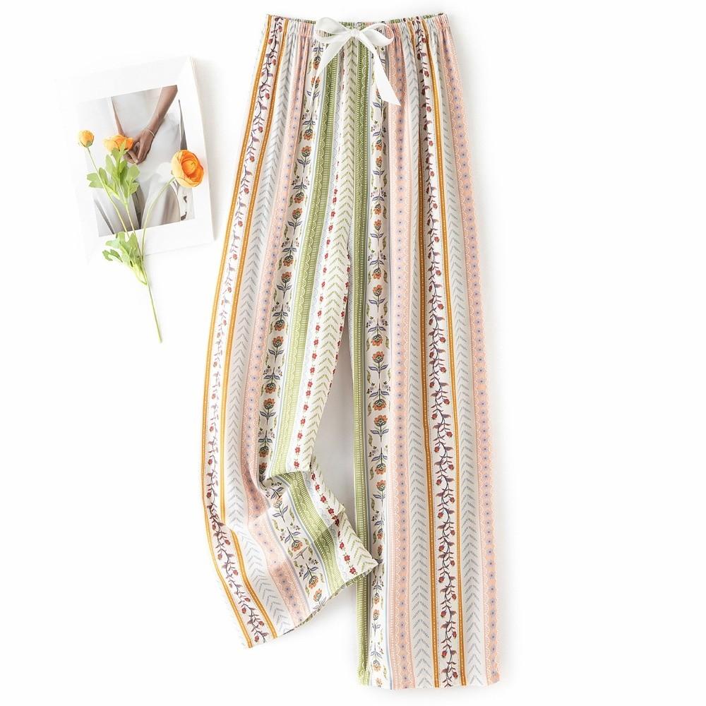 Breathable Sleepwear Ankle-Length Pants Thin Loungewear Home Pajama Pants Sleeping Trousers Spring