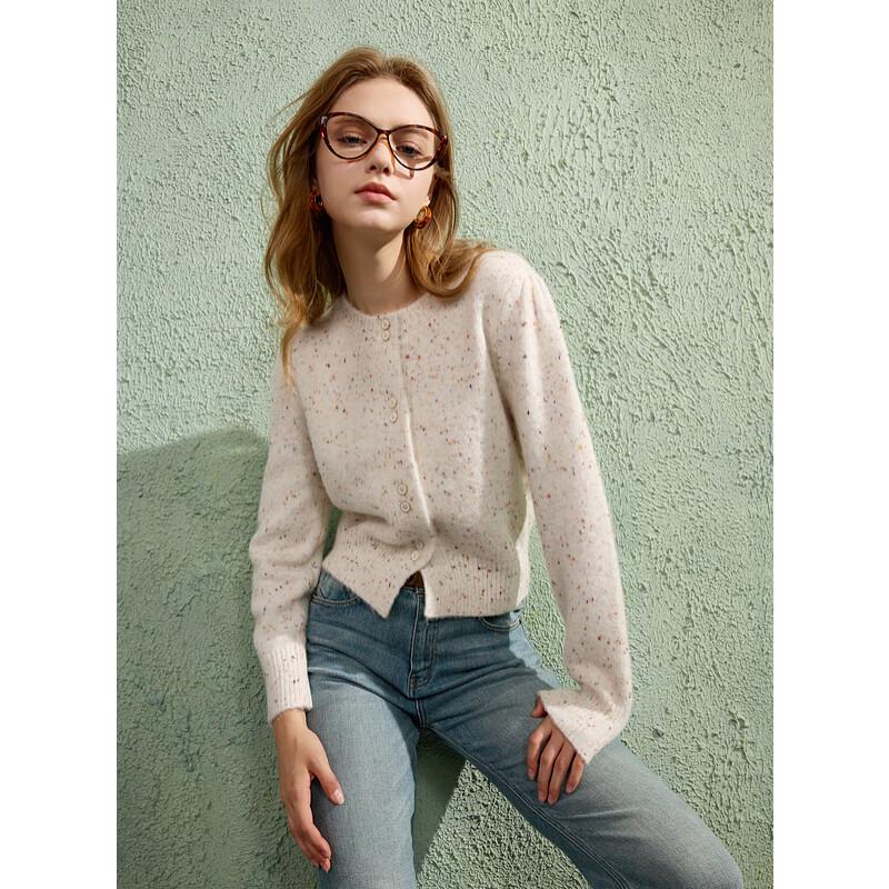 Sancai Duxing Women's Sesame Dot Knit Cardigan