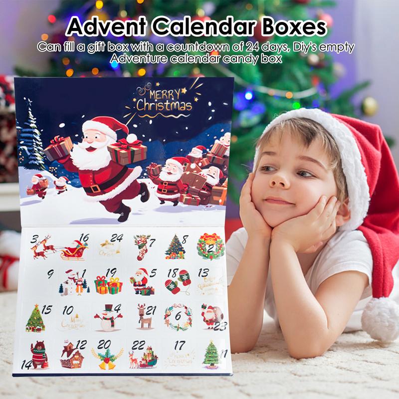 New Year Surprise Gift Advent Calendar Empty Box To Fillable 24 Days Countdown Christmas Festival Calendar For Xmas Celebration