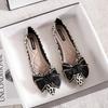 Shoes for Women with Bow Pointed Toe Low Heel Elegant Dress Non Slip Genuine Mark High Quality Fashion Vacation Woman Flats Shoe